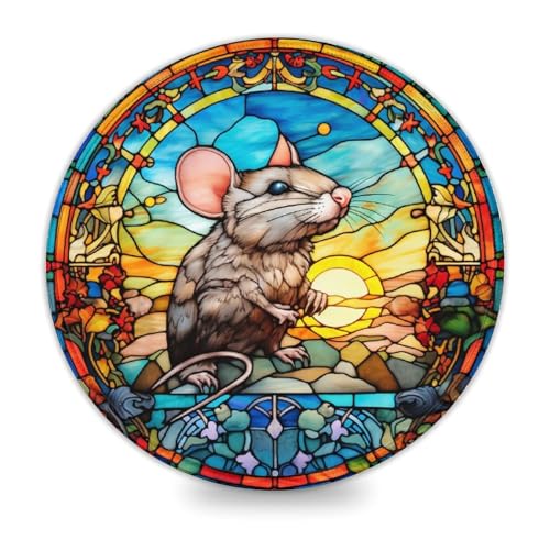 LLONGKT Gaming-Mauspad, Buntglasmaus 20x20cm, Mauspad mit genähtem Rand und Rutschfester Gummiunterseite für unterwegs LLONGKT Gaming-Mauspad, Buntglasmaus 20x20cm, Mauspad mit genähtem Rand und Rutschfester Gummiunterseite für unterwegs von LLONGKT