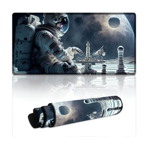 LLONGKT Gaming-Mauspad, Chess Universe, Computer-Mauspad (30 x 60 x 0,3 cm), Schreibtischunterlage mit Rutschfester Unterseite und genähtem Rand für Büro/Gaming von LLONGKT