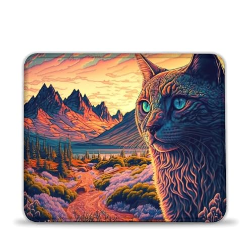 LLONGKT Gaming-Mauspad, Landschaftskatze, waschbares Mauspad, weiche, Glatte Oberfläche und rutschfeste Gummiunterseite, wasserdichtes, weiches Tuch 20x24cm LLONGKT Gaming-Mauspad, Landschaftskatze, waschbares Mauspad, weiche, Glatte Oberfläche und rutschfeste Gummiunterseite, wasserdichtes, weiches Tuch 20x24cm von LLONGKT