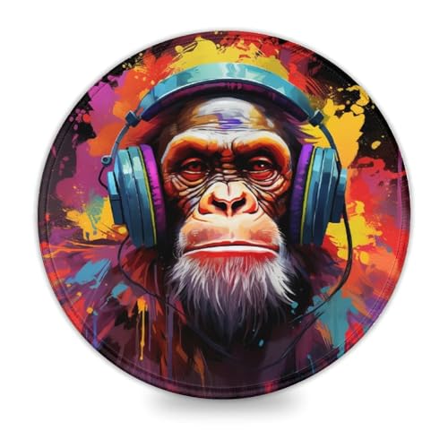 LLONGKT Gaming-Mauspad, Schimpanse mit Kopfhörern 20x20cm, wasserdichtes Mauspad für Schreibtisch, kabellos, Computer, Büro, Laptop, Zuhause, Gaming, Männer und Frauen LLONGKT Gaming-Mauspad, Schimpanse mit Kopfhörern 20x20cm, wasserdichtes Mauspad für Schreibtisch, kabellos, Computer, Büro, Laptop, Zuhause, Gaming, Männer und Frauen von LLONGKT