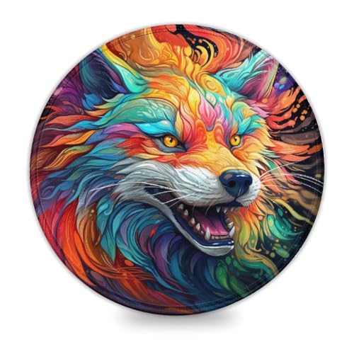 LLONGKT Gaming-Mauspad, bunter Kunstfuchs 20x20cm, rundes Schreibtischpad mit Rutschfester Gummiunterseite, kompatibel mit Laser- und optischen Mäusen LLONGKT Gaming-Mauspad, bunter Kunstfuchs 20x20cm, rundes Schreibtischpad mit Rutschfester Gummiunterseite, kompatibel mit Laser- und optischen Mäusen von LLONGKT
