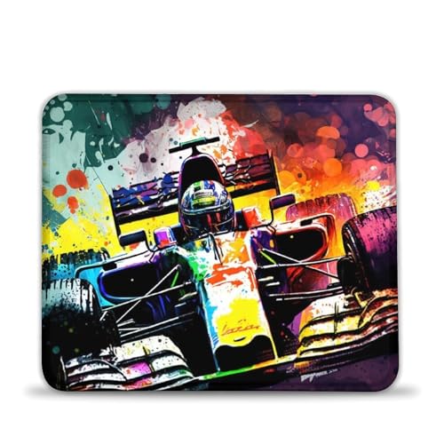 LLONGKT Gaming-Mauspad, farbenfrohes Rennauto-Gaming-Mauspad mit Rutschfester Gummiunterseite für Büro- und Heimcomputer, Laptop, Gaming (20x24cm) von LLONGKT