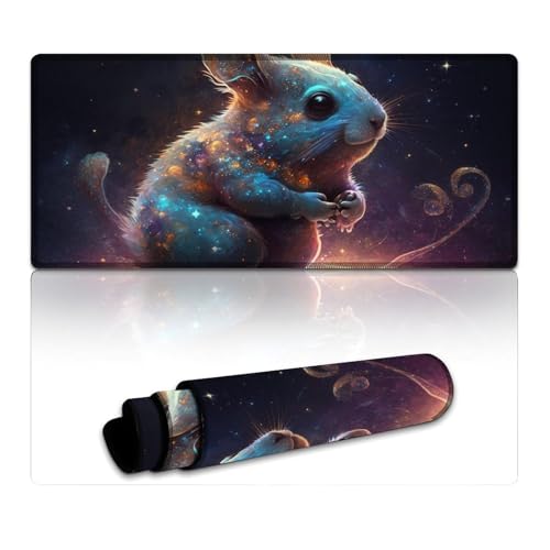 LLONGKT Gaming-Mauspad, magische süße Maus, genähte Kanten, Mauspad (40 x 90 x 0,3 cm), Tischpad mit Rutschfester Unterseite für PC, Computer, Laptop von LLONGKT
