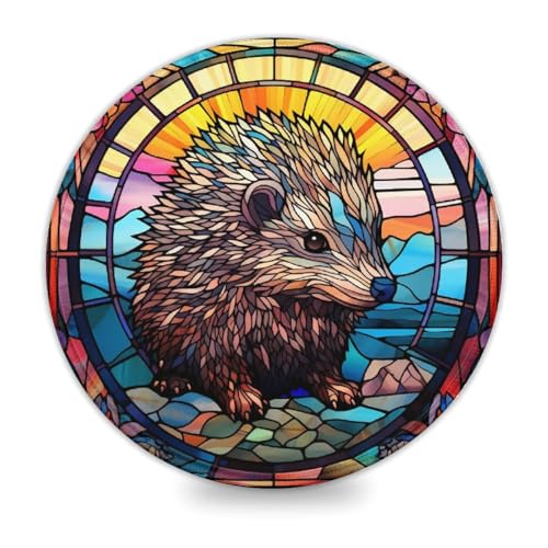 LLONGKT Gaming-Mauspad mit Buntglas-Igel (20,3 cm), weiche, Glatte Oberfläche und rutschfeste Gummibasis, wasserdicht, weich von LLONGKT