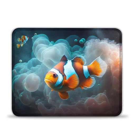 LLONGKT Gaming-Mauspad mit Clownfisch-Nebel, Mauspad, Schreibtischunterlage, weiche, Glatte Oberfläche und rutschfeste Gummiunterseite, wasserdichtes, weiches Tuch 25x30cm LLONGKT Gaming-Mauspad mit Clownfisch-Nebel, Mauspad, Schreibtischunterlage, weiche, Glatte Oberfläche und rutschfeste Gummiunterseite, wasserdichtes, weiches Tuch 25x30cm von LLONGKT