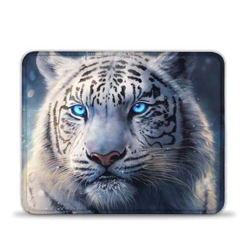 LLONGKT Gaming-Mauspad mit weißem Tiger 25x30cm, Schreibtischunterlage für Damen und Kinder, kabellose Maus, Laptops, Tastaturablage, Zuhause, Büro, Reisen LLONGKT Gaming-Mauspad mit weißem Tiger 25x30cm, Schreibtischunterlage für Damen und Kinder, kabellose Maus, Laptops, Tastaturablage, Zuhause, Büro, Reisen von LLONGKT
