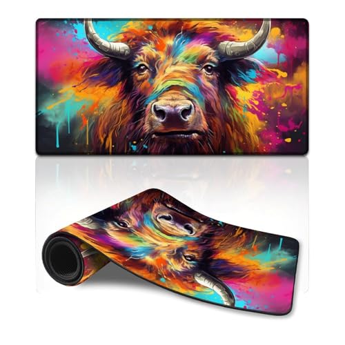 LLONGKT Großes Gaming-Mauspad, Yak-Mausmatte (30 x 60 cm), Schreibtischunterlage, rutschfeste Gummiunterseite, verbesserte Präzision und Geschwindigkeit von LLONGKT