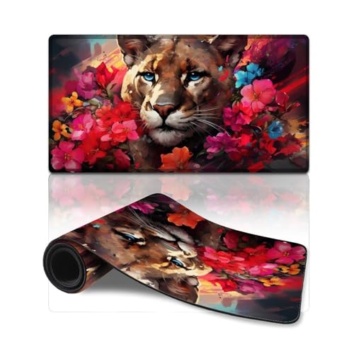 LLONGKT Großes Mauspad mit Blumen-Motiv, lang, XXL-Mauspads (40 x 75 cm), Tastatur-Schreibtischunterlage für Computer, Laptop, Arbeiten, Gaming von LLONGKT