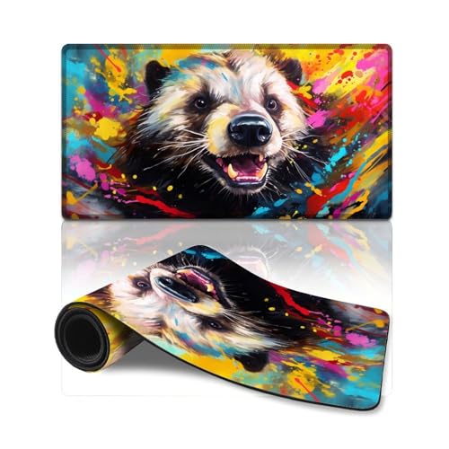 LLONGKT Großes Mauspad mit Honigdachs-Motiv, Lange XXL-Mauspads, Mäusepad für Tastatur, Computer, PC, Gamer, Schreibtisch, Büro (40 x 75 cm) von LLONGKT