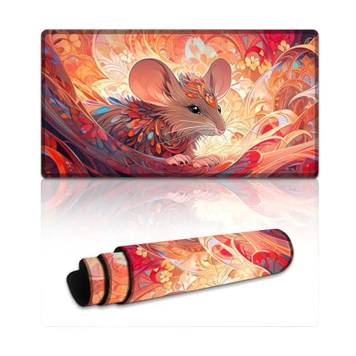 LLONGKT Maus-Gaming-Mauspad, extragroß, Mauspad (40 x 75 x 0,3 cm), große Schreibtischunterlage, rutschfeste Unterseite, wasserdicht und schmutzabweisend, geeignet für PC, Laptop von LLONGKT