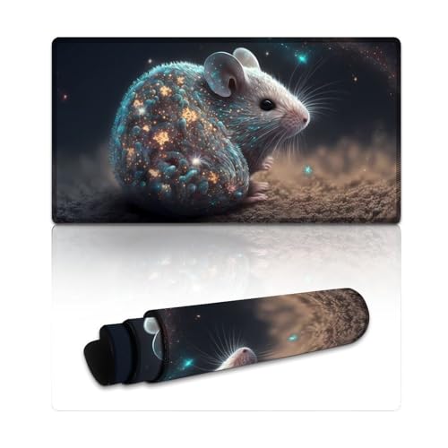 LLONGKT Maus-Gaming-Mauspad, lang, XXL-Mauspads (40 x 75 x 0,3 cm), große Schreibtischunterlage mit ausfransfesten, flachgenähten Kanten und rutschfestem Gummi von LLONGKT