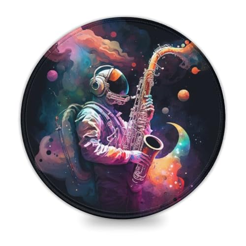 LLONGKT Mauspad Astronaut spielt Saxophon 20x20cm Rutschfestes Gummi-Mauspad mit Rutschfester Gummiunterseite, kompatibel mit Laser- und optischen Mäusen LLONGKT Mauspad Astronaut spielt Saxophon 20x20cm Rutschfestes Gummi-Mauspad mit Rutschfester Gummiunterseite, kompatibel mit Laser- und optischen Mäusen von LLONGKT