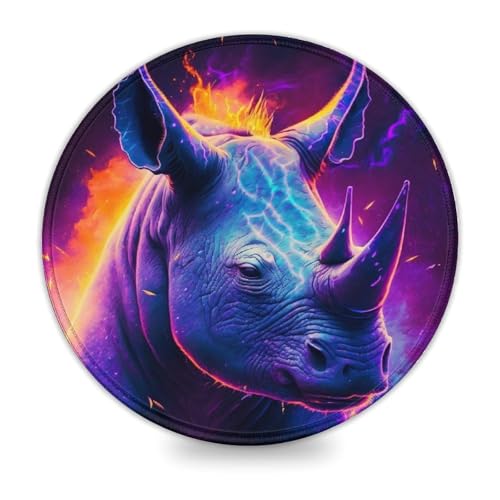 LLONGKT Mauspad Cosmic Rhino 20x20cm Rutschfestes Gummi-Mauspad mit Rutschfester Gummiunterseite, kompatibel mit Laser- und optischen Mäusen LLONGKT Mauspad Cosmic Rhino 20x20cm Rutschfestes Gummi-Mauspad mit Rutschfester Gummiunterseite, kompatibel mit Laser- und optischen Mäusen von LLONGKT