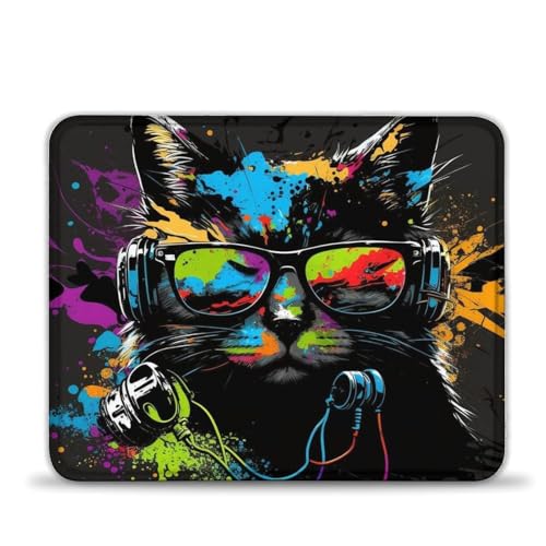 LLONGKT Mauspad Katze mit Kopfhörern 25x30cm Mauspad Verbesserte Präzision und Geschwindigkeit, Gummibasis für stabilen Halt auf glatten Oberflächen LLONGKT Mauspad Katze mit Kopfhörern 25x30cm Mauspad Verbesserte Präzision und Geschwindigkeit, Gummibasis für stabilen Halt auf glatten Oberflächen von LLONGKT