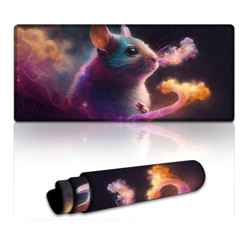 LLONGKT Mauspad Mouse Nebula, wasserdichtes Mauspad (XXXL 40 x 90 x 0,3 cm), Schreibtischunterlage, Moderate Oberflächenreibung, rutschfeste Mausmatte, Gaming-Zubehör für Mac und PC von LLONGKT