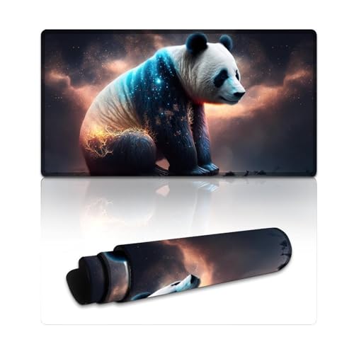 LLONGKT Mauspad Panda Nebula, waschbares Mauspad (40 x 75 x 0,3 cm), große Schreibtischunterlage, rutschfeste Gummi- und wasserdichte Oberfläche für PC, Laptop, Schreibtisch von LLONGKT