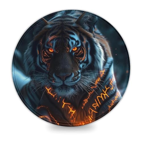 LLONGKT Mauspad Tiger (20 x 20 cm), rutschfestes Gummi-Mauspad für Damen und Kinder, kabellose Maus, Laptops, Tastaturablage, Homeoffice, Reisen von LLONGKT
