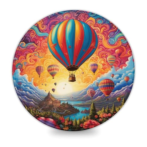 LLONGKT Mauspad mit Buntem Heißluftballon-Motiv 20x20cm, rutschfestes Gummi-Mauspad mit Rutschfester Gummiunterseite, kompatibel mit Laser- und optischen Mäusen LLONGKT Mauspad mit Buntem Heißluftballon-Motiv 20x20cm, rutschfestes Gummi-Mauspad mit Rutschfester Gummiunterseite, kompatibel mit Laser- und optischen Mäusen von LLONGKT