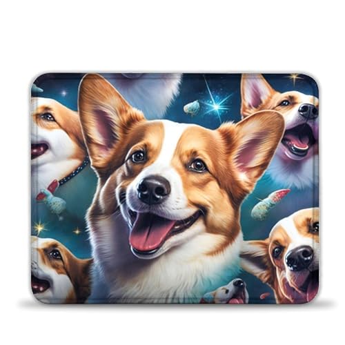 LLONGKT Mauspad mit Corgi-Motiv, mit weicher, glatter Oberfläche und Rutschfester Gummiunterseite für Gamer, Büro und Schreibtischdekoration zu Hause (25x30cm) von LLONGKT