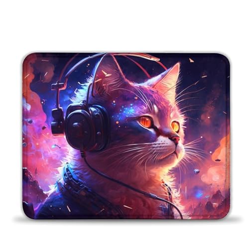 LLONGKT Mauspad mit Fantasie-Katzenmotiv 25x30cm, Mauspad für Damen und Kinder, kabellose Maus, Laptops, Tastaturablage, Zuhause, Büro, Reisen LLONGKT Mauspad mit Fantasie-Katzenmotiv 25x30cm, Mauspad für Damen und Kinder, kabellose Maus, Laptops, Tastaturablage, Zuhause, Büro, Reisen von LLONGKT