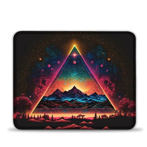 LLONGKT Mauspad mit Neon-Dreieck-Motiv 25x30cm, genähte Kanten, weiche, Glatte Oberfläche und rutschfeste Gummiunterseite, wasserdicht LLONGKT Mauspad mit Neon-Dreieck-Motiv 25x30cm, genähte Kanten, weiche, Glatte Oberfläche und rutschfeste Gummiunterseite, wasserdicht von LLONGKT