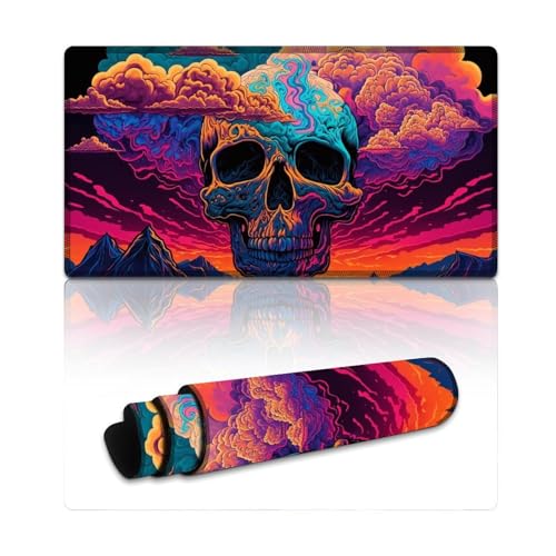 LLONGKT Mauspad mit Skelett-Landschaft, großes Gaming-Mauspad (40 x 75 x 0,3 cm), große Schreibtischunterlage mit Rutschfester Gummiunterseite, erweitert für Büro und Zuhause von LLONGKT