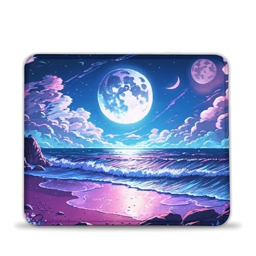 LLONGKT Mauspad mit Strand-Nachtszene 20x24cm, Mauspad für Damen und Kinder, kabellose Maus, Laptops, Tastaturablage, Zuhause, Büro, Reisen LLONGKT Mauspad mit Strand-Nachtszene 20x24cm, Mauspad für Damen und Kinder, kabellose Maus, Laptops, Tastaturablage, Zuhause, Büro, Reisen von LLONGKT