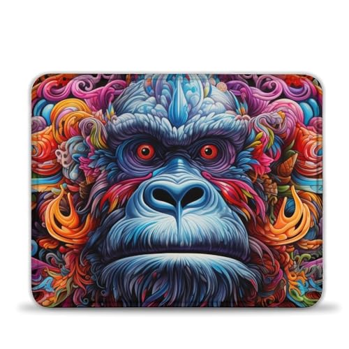 LLONGKT Mauspad mit bunten Gorillas 25x30cm, Mauspad, Schreibtischunterlage mit Rutschfester Gummiunterseite, kompatibel mit Laser- und optischen Mäusen LLONGKT Mauspad mit bunten Gorillas 25x30cm, Mauspad, Schreibtischunterlage mit Rutschfester Gummiunterseite, kompatibel mit Laser- und optischen Mäusen von LLONGKT