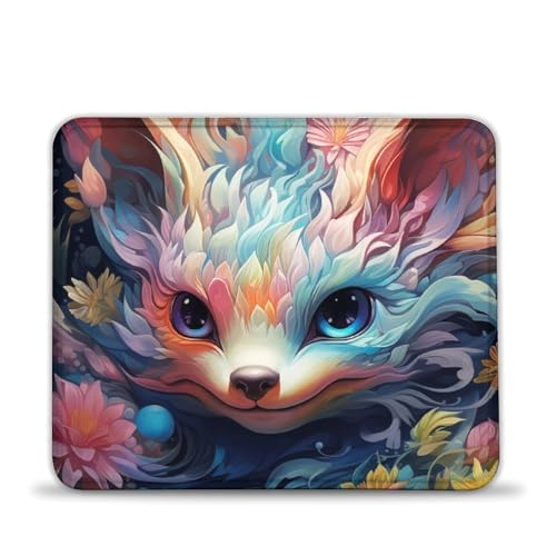 LLONGKT Mauspad mit psychedelischem Fuchs 20x24cm, Mauspad für Damen und Kinder, kabellose Maus, Laptops, Tastaturablage, Zuhause, Büro, Reisen LLONGKT Mauspad mit psychedelischem Fuchs 20x24cm, Mauspad für Damen und Kinder, kabellose Maus, Laptops, Tastaturablage, Zuhause, Büro, Reisen von LLONGKT