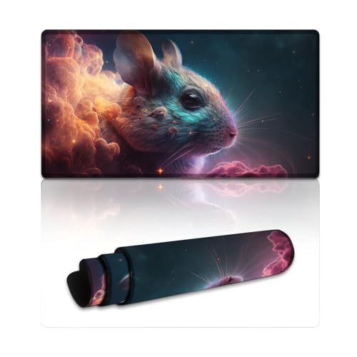 LLONGKT Mouse Nebula Gaming-Mauspad, lang, XXL-Mauspads (40 x 75 x 0,3 cm), Tastaturpad, hervorragende Geschwindigkeit und Kontrolle, rutschfeste Gummiunterseite von LLONGKT