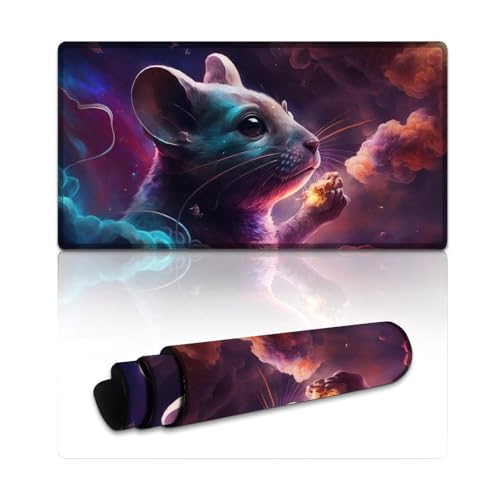 LLONGKT Mouse Nebula Mauspad, großes Gaming-Mauspad (40 x 75 x 0,3 cm), Mäusepad verbessert Präzision und Geschwindigkeit, Gummiunterseite für stabilen Halt von LLONGKT