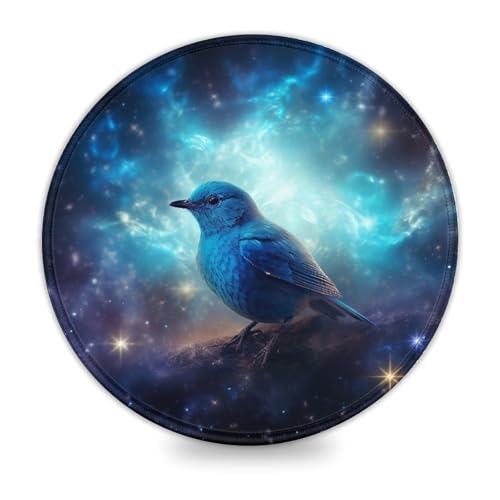 LLONGKT Rundes Gaming-Mauspad Galaxy Sparrow (20 x 20 cm), Mauspad mit hochwertiger Textur, für Damen und Kinder, kabellose Maus, Laptops, Tastaturablage, Homeoffice, Reisen von LLONGKT
