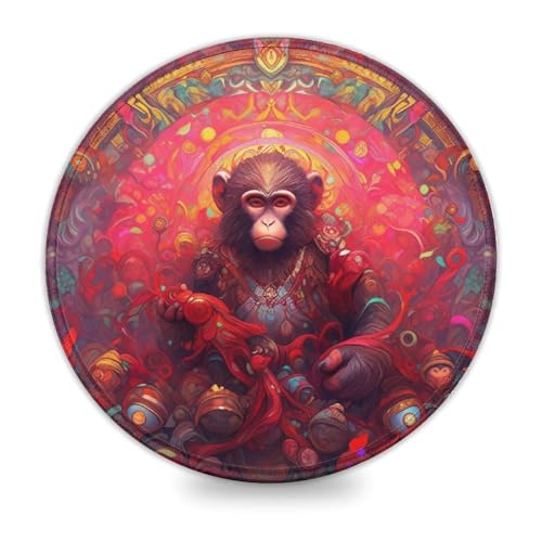 LLONGKT Rundes Gaming-Mauspad mit AFFE-Motiv 20x20cm, genähte Kanten, Mauspad für Büro und Zuhause, neuartig Bedruckt, Schreibtisch-Accessoire LLONGKT Rundes Gaming-Mauspad mit AFFE-Motiv 20x20cm, genähte Kanten, Mauspad für Büro und Zuhause, neuartig Bedruckt, Schreibtisch-Accessoire von LLONGKT