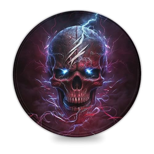 LLONGKT Rundes Gaming-Mauspad mit schönem Totenkopf 20x20cm, Mauspad mit hochwertiger Textur, für Damen und Kinder, kabellose Maus, Laptops, Tastaturablage, Homeoffice, Reisen LLONGKT Rundes Gaming-Mauspad mit schönem Totenkopf 20x20cm, Mauspad mit hochwertiger Textur, für Damen und Kinder, kabellose Maus, Laptops, Tastaturablage, Homeoffice, Reisen von LLONGKT