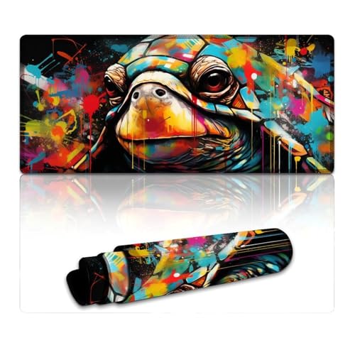 LLONGKT Turtle Mouse Mat Großes Mauspad (40 x 90 x 0,3 cm) Mäusepad verbessert Präzision und Geschwindigkeit, Gummiunterseite für einen stabilen Griff von LLONGKT