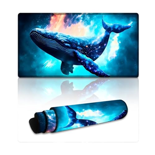 LLONGKT Whale Mouse Mat Großes Gaming-Mauspad (40 x 75 x 0,3 cm) Mäusepad verbessert Präzision und Geschwindigkeit, Gummiunterseite für stabilen Halt von LLONGKT
