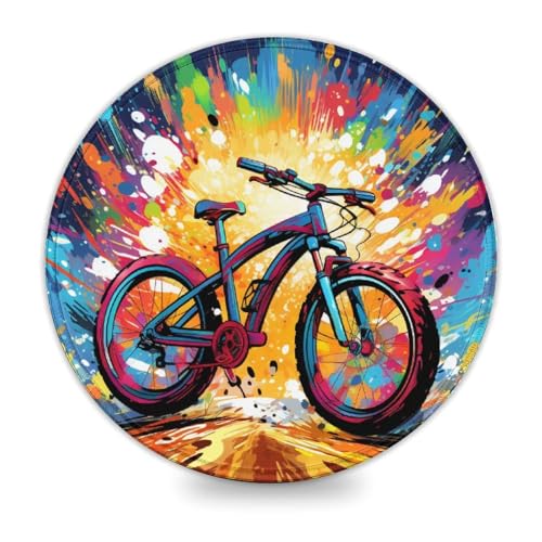 Mauspad Buntes Fahrrad 20x20cm, weiches Mauspad für Laptop, Computer, PC, Büro, süßes Design, Schreibtischzubehör Mauspad Buntes Fahrrad 20x20cm, weiches Mauspad für Laptop, Computer, PC, Büro, süßes Design, Schreibtischzubehör von LLONGKT