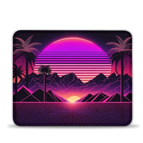 Mauspad Retrowave Mountains, Gaming-Mauspad mit rutschfester Gummiunterseite, leicht zu gleiten, spritzwassergeschützte Oberfläche, langlebige Materialien, in einem frischen, modernen Design (25x30cm) Mauspad Retrowave Mountains, Gaming-Mauspad mit rutschfester Gummiunterseite, leicht zu gleiten, spritzwassergeschützte Oberfläche, langlebige Materialien, in einem frischen, modernen Design (25x30cm) von LLONGKT
