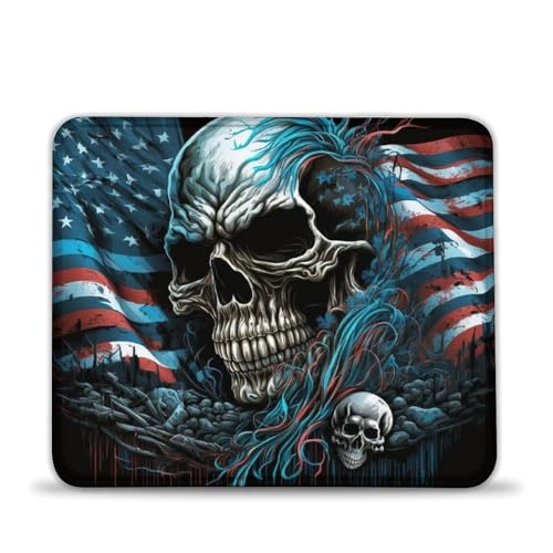 Mauspad mit Totenkopf-Motiv, waschbar, mit Rutschfester, wasserabweisender Gummioberfläche, für das Home-Office und das Gaming-Zimmer (20x24cm) von LLONGKT