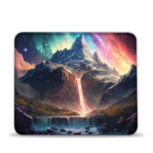 Mauspad mit Wasserfalllandschaft 20x24cm, Mauspad mit genähten Kanten für Computer, Büro-Schreibtischzubehör, süßes Schreibtischzubehör, lustiges Geschenk für Kollegen Mauspad mit Wasserfalllandschaft 20x24cm, Mauspad mit genähten Kanten für Computer, Büro-Schreibtischzubehör, süßes Schreibtischzubehör, lustiges Geschenk für Kollegen von LLONGKT
