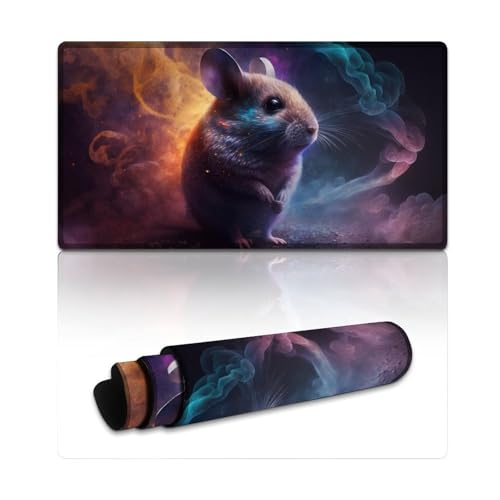 Mouse Nebula Mauspad,großes Mauspad (40 x 75 x 0,3 cm),große Schreibtischunterlage mit weicher,glatter Oberfläche und rutschfester Gummiunterseite für Gamer,Büro und Schreibtischdekoration zu Hause von LLONGKT