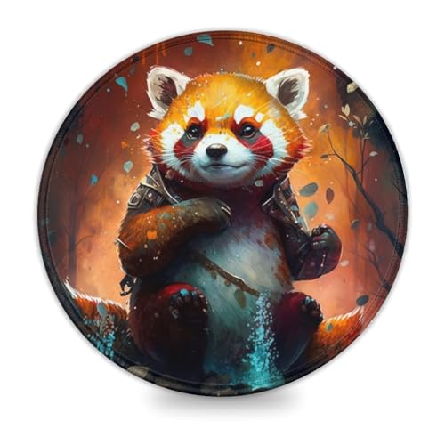 Rundes Gaming-Mauspad, Fantasy-Roter Panda 20x20cm, weiches Mauspad für Damen und Kinder, kabellose Maus, Laptops, Tastaturablage, Homeoffice, Reisen Rundes Gaming-Mauspad, Fantasy-Roter Panda 20x20cm, weiches Mauspad für Damen und Kinder, kabellose Maus, Laptops, Tastaturablage, Homeoffice, Reisen von LLONGKT