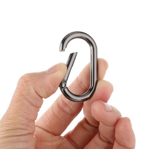 2 Stück Ovaler Karabiner Schlüsselanhänger,Schwarz Zinklegierung Schlüsselanhänger,Langlebig Schlüsselanhänger-Clip für Rucksack,Brieftasche und Schlüssel 2 Stück Ovaler Karabiner Schlüsselanhänger,Schwarz Zinklegierung Schlüsselanhänger,Langlebig Schlüsselanhänger-Clip für Rucksack,Brieftasche und Schlüssel von LLOUSSAK