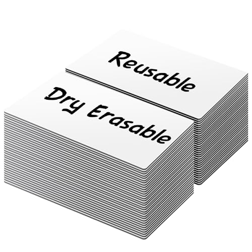 LLPT Trocken Abwischbare Magnetische Etiketten | 50 Stück | Leere Beschreibbare Magnetaufkleber, Wiederverwendbar | für Schreibtisch, DIY, Whiteboard, Farbe Weiß(DML2040WT) | 5CM x 10CM von LLPT