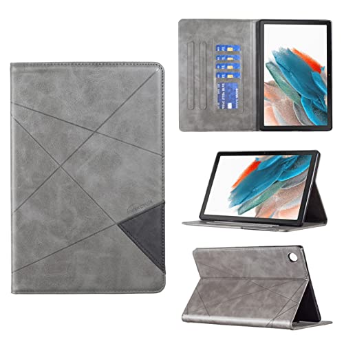 LLSHN Tablet Hülle kompatibel für Samsung Galaxy Tab A8 10.5 2022 SM-X200 / X205 / X207 Hülle Case PU Leder Tasche Schutzhülle Flip Brieftasche Stand Cover mit Kartenfach, Grau von LLSHN