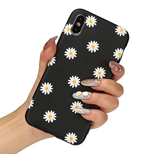 LLZ.COQUE Handyhülle Kompatibel mit iPhone X/Xs Hülle Gänseblümchen Schutzhülle TPU Hülle Slim Case Cover Mond matt Handyhülle für iPhone X/Xs Case Gänseblümchen von LLZ.COQUE