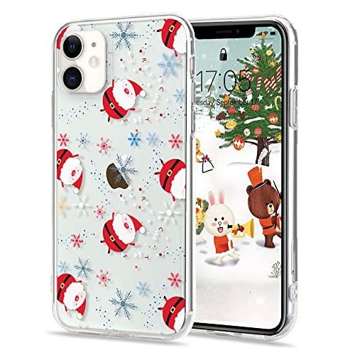LLZ.COQUE Hülle für iPhone 11 Handyhülle Weihnachten Hülle Transparent Christmas Case Cover süß Silikon Schutzhülle Durchsichtig Weihnachtstasche Rückschale von LLZ.COQUE