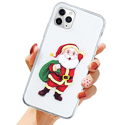 LLZ.COQUE Hülle für iPhone 11 Pro Handyhülle Weihnachten Hülle Transparent Christmas Case Cover süß Silikon Schutzhülle Durchsichtig Weihnachtstasche Rückschale von LLZ.COQUE