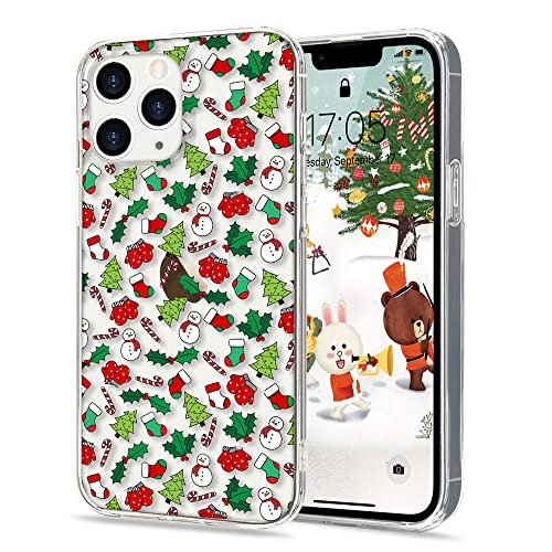 LLZ.COQUE Hülle für iPhone 11 Pro Handyhülle Weihnachten Hülle Transparent Christmas Case Cover süß Silikon Schutzhülle Durchsichtig Weihnachtstasche Rückschale von LLZ.COQUE