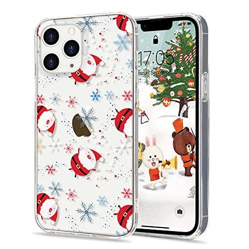 LLZ.COQUE Hülle für iPhone 11 Pro Handyhülle Weihnachten Hülle Transparent Christmas Case Cover süß Silikon Schutzhülle Durchsichtig Weihnachtstasche Rückschale von LLZ.COQUE